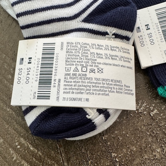 JANIE AND JACK NEW Boys Sock Bundle 3-6 months 2 packs of 2 and One Single - Picture 5 of 5